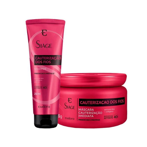 Kit Eudora Siáge Cauterização dos Fios 4D - Shampoo e Máscara Kit Eudora Siáge Cauterização dos Fios 4D - Shampoo e Máscara