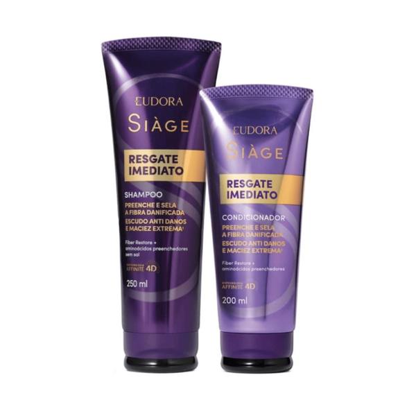 Imagem de Kit Eudora Siàge Resgate Imediato: Shampoo 250ml + Condicionador 200ml