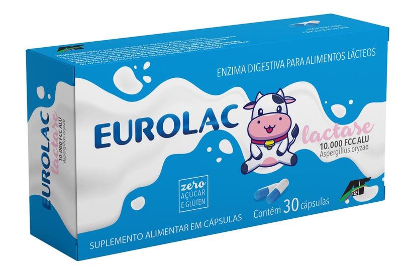 Imagem de Kit Eurolac Lactase 10000 Fcc Alu Com 3 Unidades De 30 Cápsulas Cada