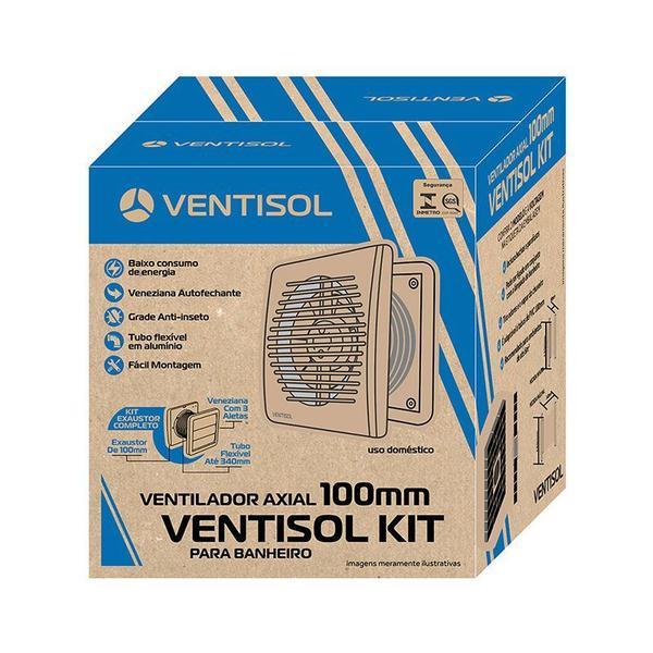 Imagem de Kit Exaustor Banheiro Veneziana Ventilador Axial 100mm 220v