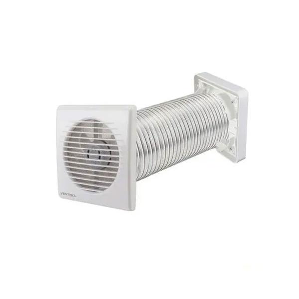 Imagem de Kit Exaustor Veneziana Banheiro Ventilador Axial 150mm 127v