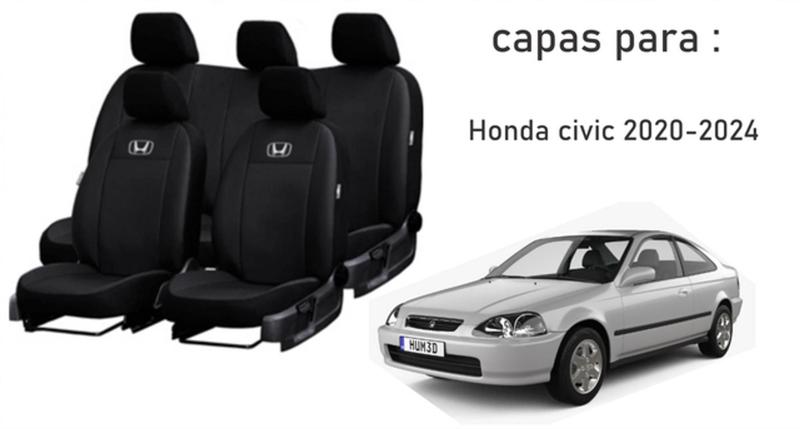 Imagem de Kit Exclusivo Couro Bancos Civic 1995-1999 + Volante + Chaveiro