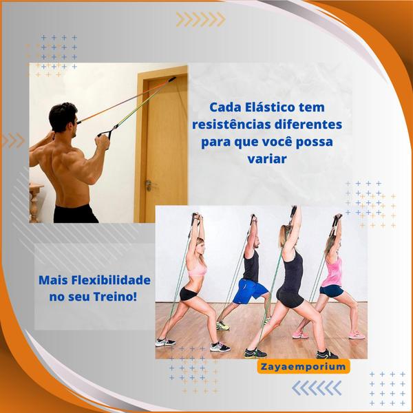 Imagem de Kit Exercício Malhação Academia Elásticos+ Mini Band+ Corda