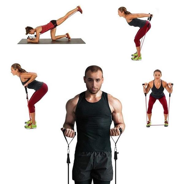 Imagem de Kit Extensor Elástico 11 Peças Exercício Fitness Pi