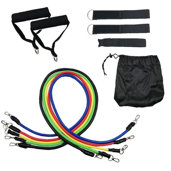 Imagem de Kit Extensor Elástico 11 Peças Exercício Fitness Pilates