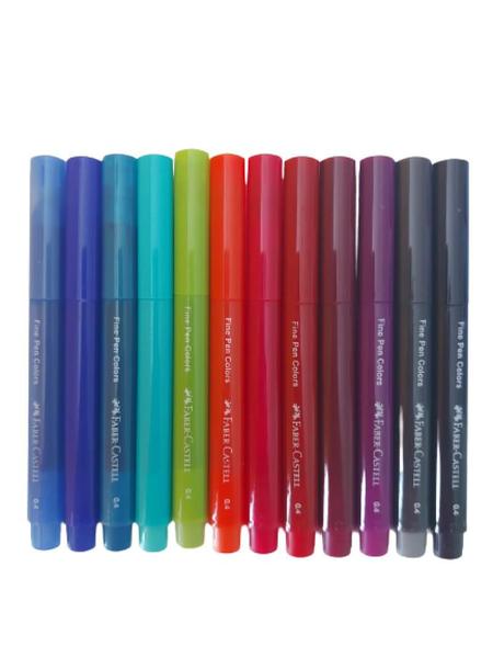 Imagem de Kit Faber Castell fine pen colors com 12 cores