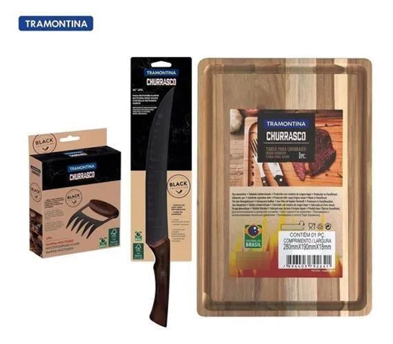 Imagem de Kit Faca Churrasco Butcher,Garra Black Em Aço Inox