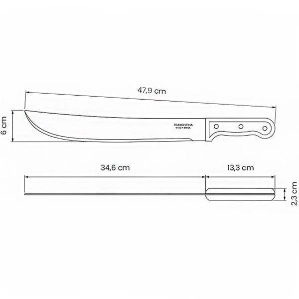 Imagem de KIT Facão Tramontina 14 Polegadas para Mato Lâmina de Aço Carbono 35 cm Cabo de Madeira 13 cm - 6 Unidades