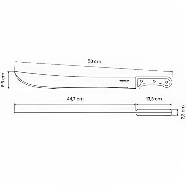 Imagem de KIT Facão Tramontina 18 Polegadas para Mato Lâmina de Aço Carbono 45 cm Cabo de Madeira 13 cm - 3 Unidades