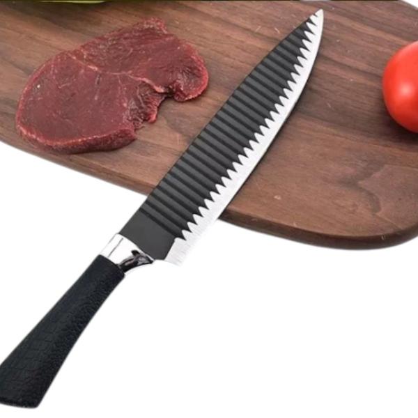 Imagem de Kit Facas Em Inóx Profissional Luxo Pra Churrasco Cozinha