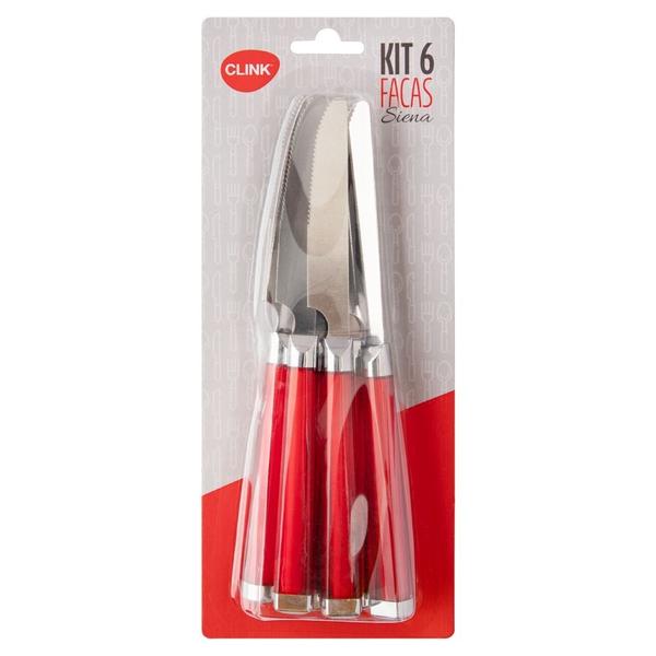 Imagem de Kit Facas Para Churrasco Siena Red 6 Peças