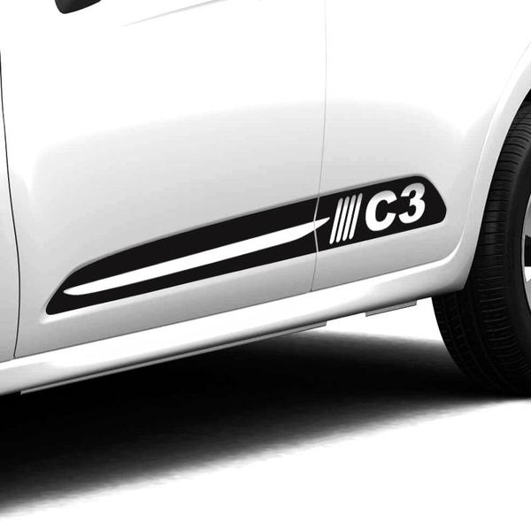 Imagem de Kit Faixa Citroen C3 2013/2019 Adesivo Lateral Portas Tuning