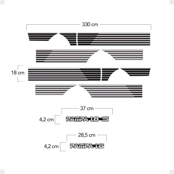 Imagem de Kit Faixa Compatível Com Pampa 1994 Adesivo Lateral Completo