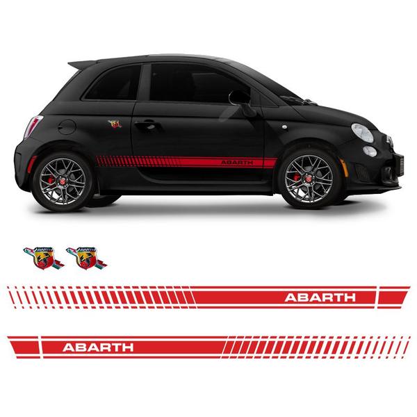 Kit Faixa Fiat 500 Abarth Adesivo Vermelho + Emblema Lateral - SPORTINOX Imagem de Kit Faixa Fiat 500 Abarth Adesivo Vermelho + Emblema Lateral