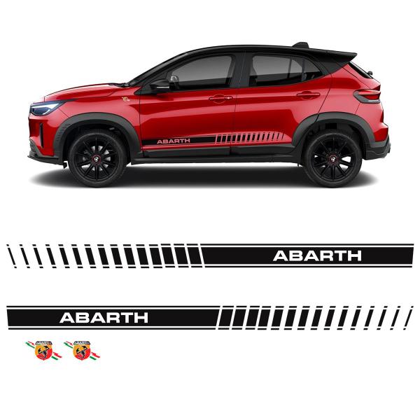 Imagem de Kit Faixa Fiat Pulse Abarth 2023 Adesivo Lateral + Emblemas