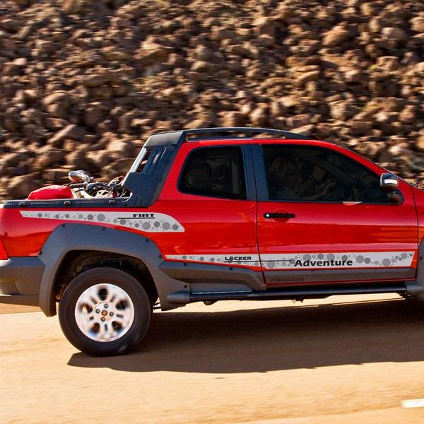 Imagem de Kit Faixa Fiat Strada Adventure Locker 2008/ Adesivo Lateral