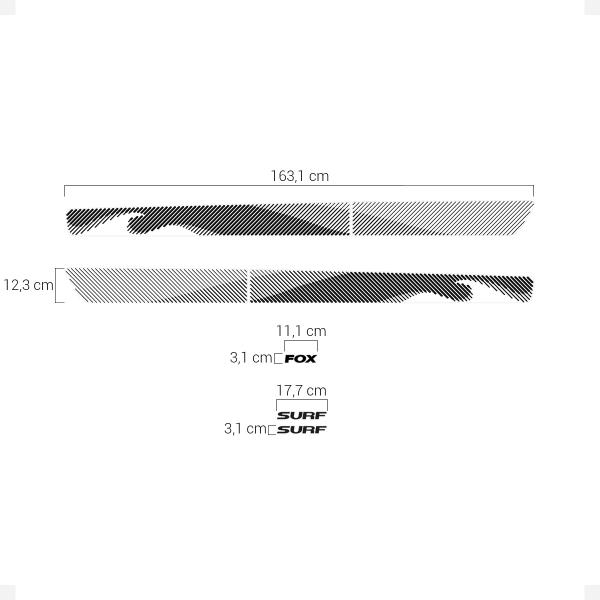 Imagem de Kit Faixa Lateral Fox Surf 2012/2022 Adesivo Preto Genérico