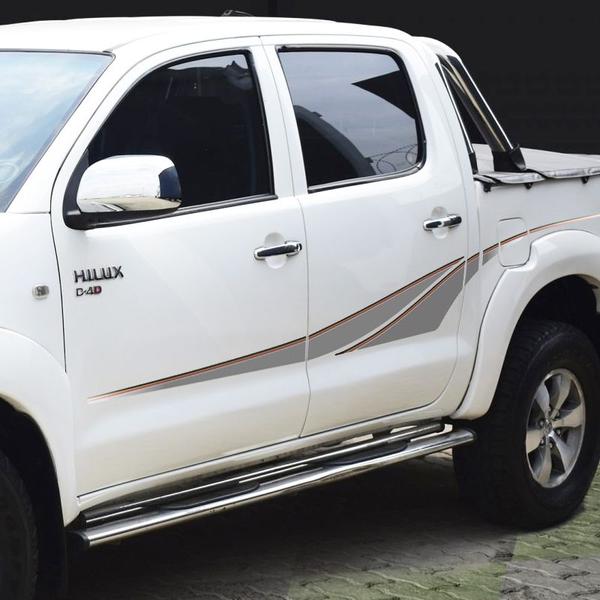 Imagem de Kit Faixa Lateral Hilux 2009 Adesivo Toyota Cabine Dupla