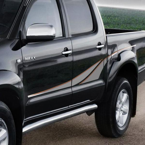 Imagem de Kit Faixa Lateral Hilux 2009 Adesivo Toyota Cabine Dupla