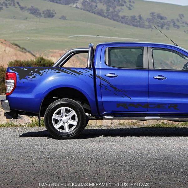 Imagem de Kit Faixa Nova Ford Ranger 2013/2019 Adesivo Lateral Grafite