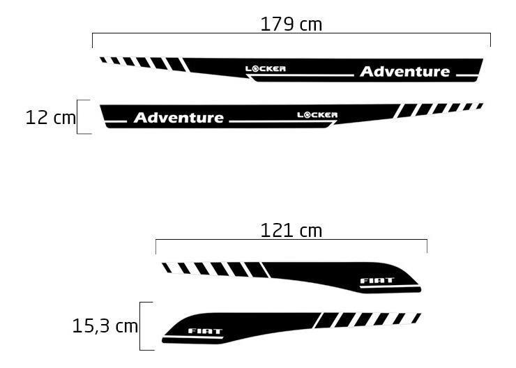 Imagem de Kit Faixa Strada Adventure Locker 2008/2013 Adesivo Lateral