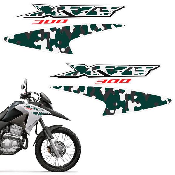 Imagem de Kit Faixas Camuflado Moto Xre 300 2016 Adesivo Do Tanque