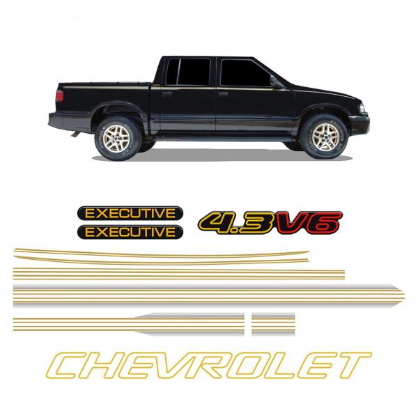 Imagem de Kit Faixas S10 Executive 1999/2000 CD Chevrolet Dourado