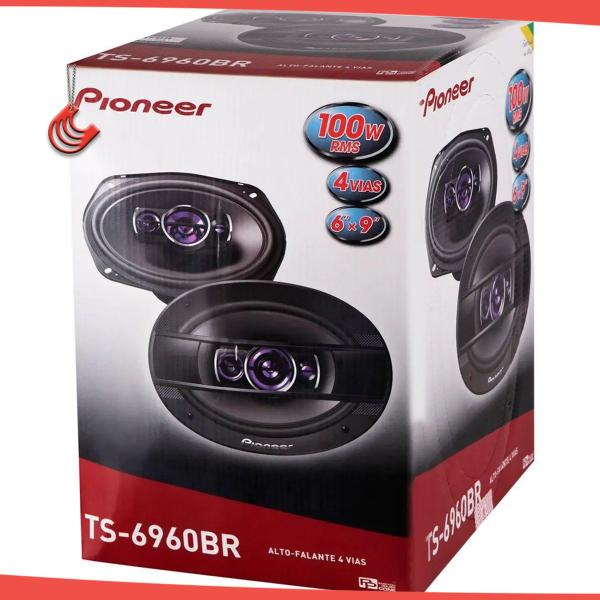 Imagem de Kit Falantes 200w 6x9 Pioneer TS-6960BR - Jogo Par Quadriaxial 69 Boca Medio Som Tampão Porta Malas