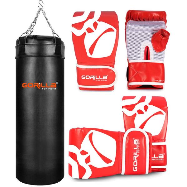 Kit Família Saco De Pancada Boxe 70 cm + Luva Pro Adulta + Luva Infantil Gorilla Boxe Muay Thai Imagem de Kit Família Saco De Pancada Boxe 70 cm + Luva Pro Adulta + Luva Infantil Gorilla Boxe Muay Thai