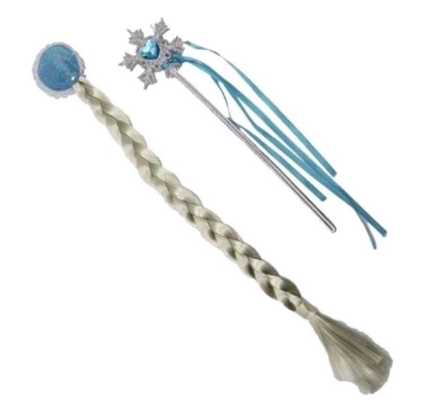 Imagem de Kit fantasia frozen saia tiara varinha Rabo de cavalo - Top