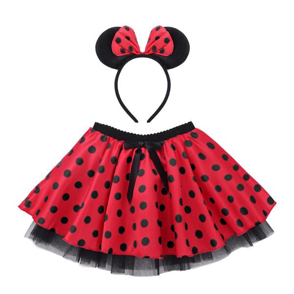 Imagem de Kit Fantasia Minnei 2 Peças Saia e Tiara Infantil Barato Presente Tema Disney Mickey Dia das Crianças  Top Venda