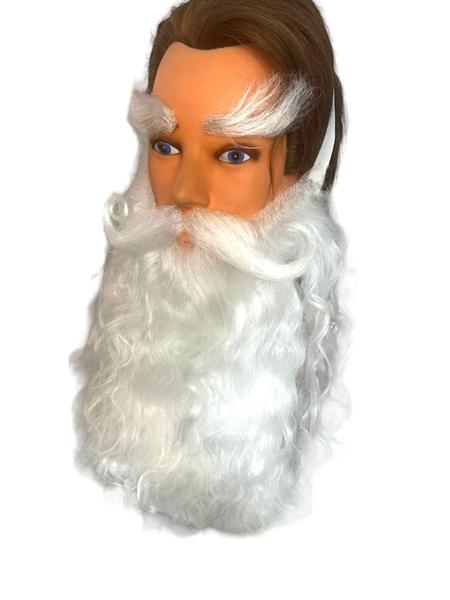 Imagem de Kit Fantasia Real Papai Noel Barba Bigode sobrancelha cola