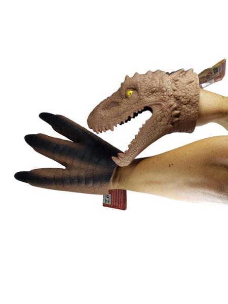 Imagem de Kit Fantoche Dinossauro T-rex Marrom 2 peças