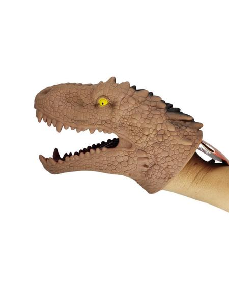 Imagem de Kit Fantoches Dinossauro Divertido T-Rex Marrom 2 Peças