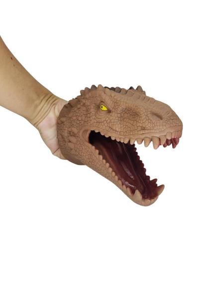 Imagem de Kit Fantoches Dinossauro Divertido T-Rex Marrom 2 Peças