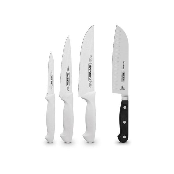 Imagem de KIT - Faqueiro Premium 3 Peças + 1 Faca Profissional Century Santoku 7 Pol - Tramontina