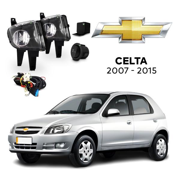 Imagem de Kit Farol Auxiliar Milha Celta 2007 2008 2009 2010 2011 2012 2013 2014 2015 Botao Tic Tac