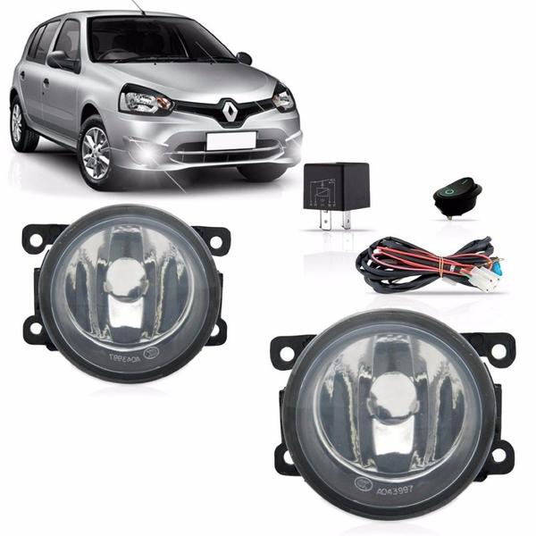 Imagem de Kit Farol Auxiliar Milha Clio 2013 2014 com Botão 