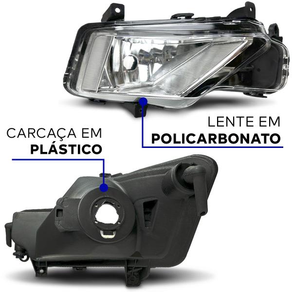 Imagem de Kit Farol Auxiliar Milha Gol G8 2018 2019 2020 2021 2022 2023 2024 Moldura Preta Botao Tic Tac