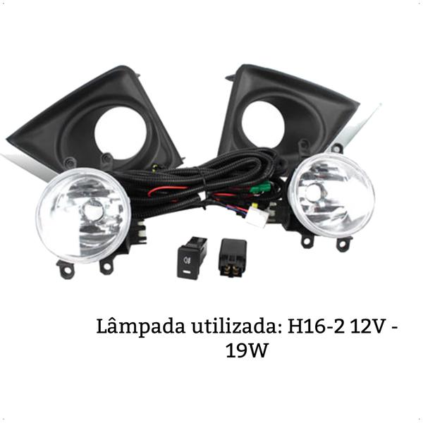 Imagem de Kit Farol Auxiliar/Milha H16 Corolla 2014 á 2017 Molduras Cromadas + Botão/Interruptor Original - Shocklight SL-251010CR