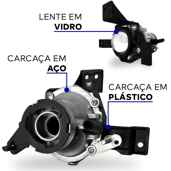 Imagem de Kit Farol Auxiliar Milha HB20 2020 2021 2022 Moldura Preta Botao Colante