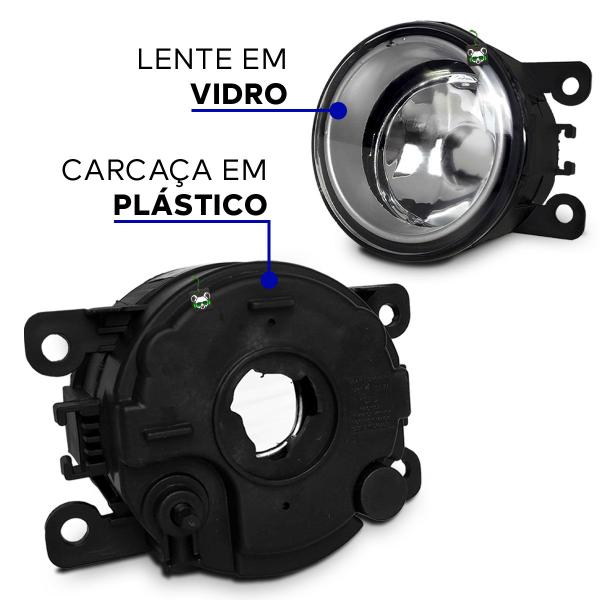 Imagem de Kit Farol Auxiliar Milha Honda City 2014 2015 Moldura Preta C/ Aro Cromado Botao Tic Tac