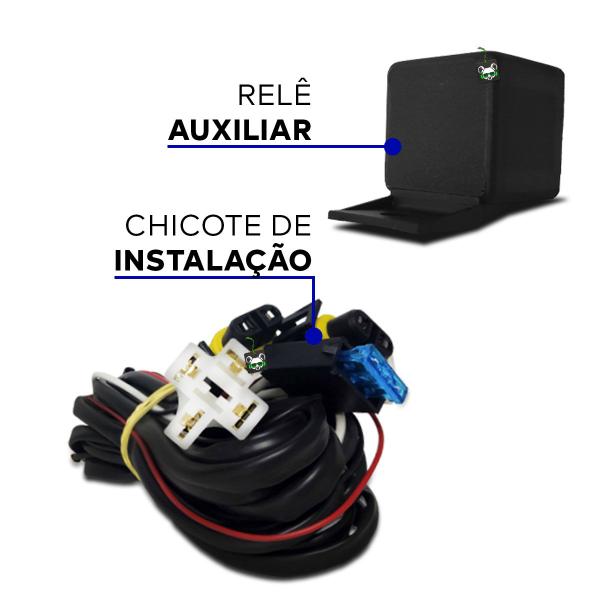 Imagem de Kit Farol Auxiliar Milha Ka 2012 2013 Moldura Preta Botao Tic Tac