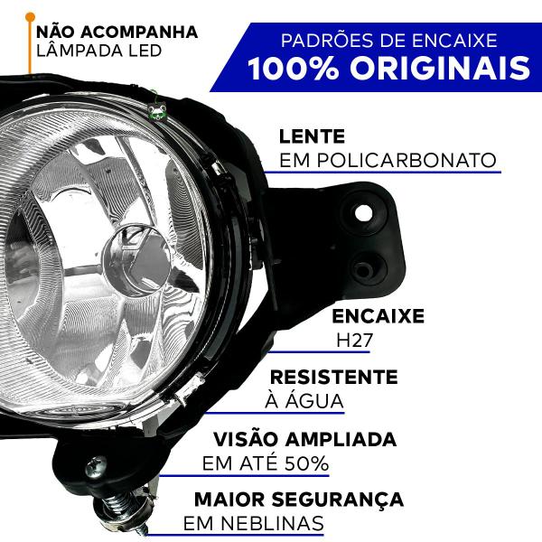 Imagem de Kit Farol Auxiliar Milha Onix 2012 2013 2014 2015 2016 2017 2018 2019 Botao Colante