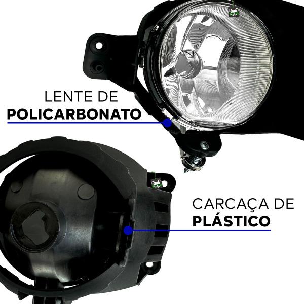 Imagem de Kit Farol Auxiliar Milha Onix Joy 2015 2016 2017 2018 2019 Moldura Preta Botao Colante