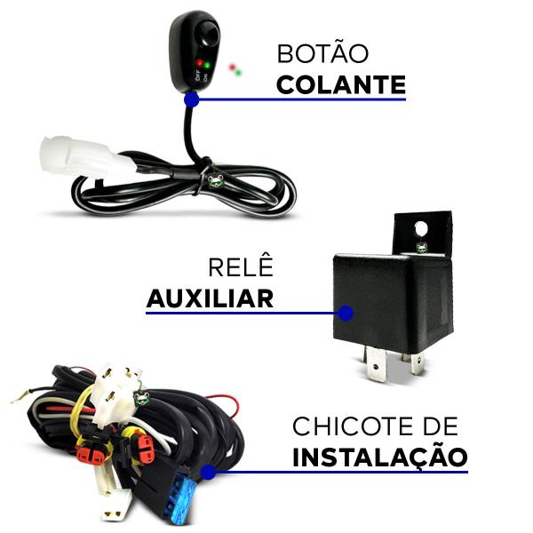 Imagem de Kit Farol Auxiliar Milha Palio El 2009 2010 2011 Moldura Cromada Botao Colante