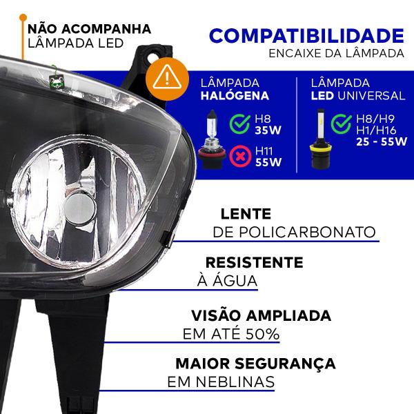 Imagem de Kit Farol Auxiliar Milha Prisma 2007 2008 2009 2010 2011 2012 Botao Tic Tac