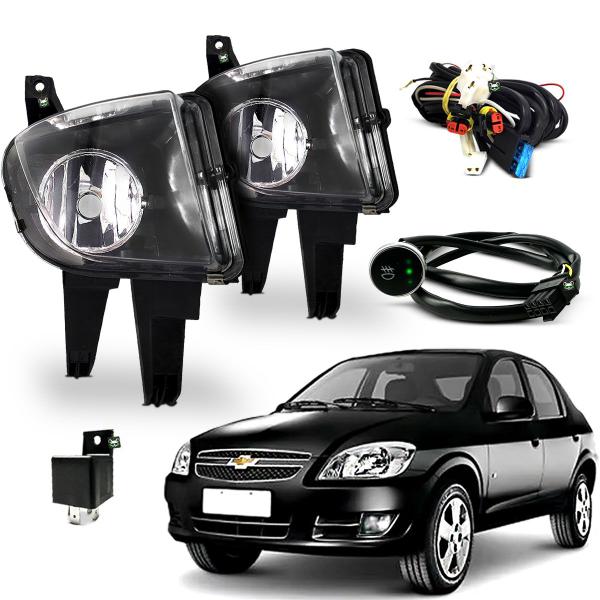 Imagem de Kit Farol Auxiliar Milha Prisma 2007 2008 2009 2010 2011 2012 Botao Touch