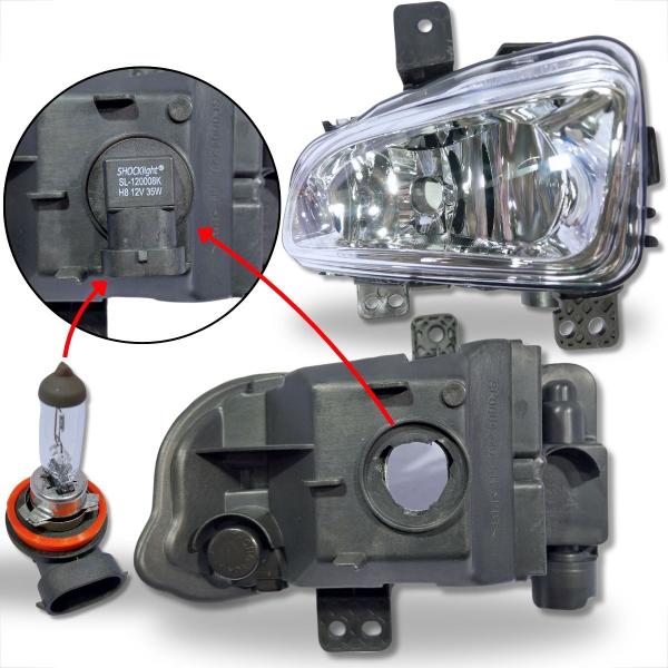 Imagem de Kit farol de milha auxiliar fiat strada freedom 2020 a 2025 botao modelo original com desemb.