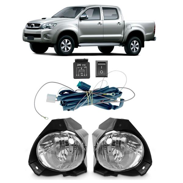 Imagem de Kit Farol De Milha Auxiliar Hilux Pickup 2009 A 2011 Completo